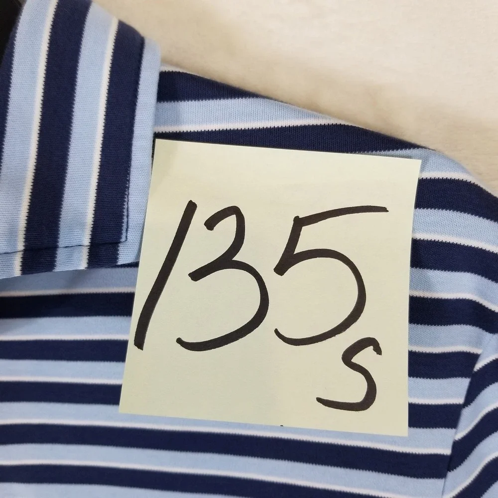 Polo Ralph Lauren Polo Shirt Mens Small Blue Striped Short Sleeve Cotton Pony